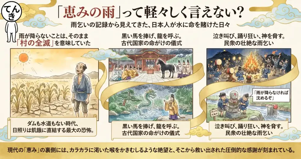 「恵みの雨」って軽々しく言えない？雨乞いの記録から見えてきた、日本人が水に命を賭けた日々のイメージ画像