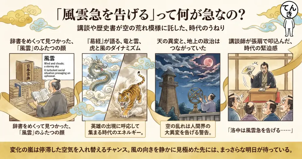 「風雲急を告げる」って何が急なの？講談や歴史書が空の荒れ模様に託した、時代のうねりのイメージ画像