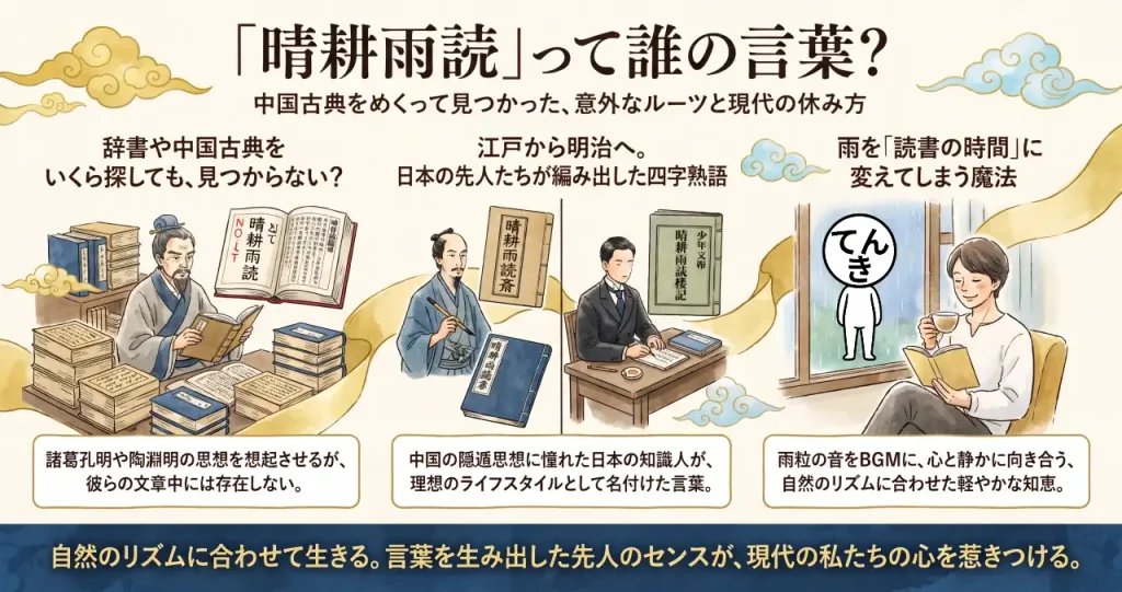 「晴耕雨読」って誰の言葉？中国古典をめくって見つかった、意外なルーツと現代の休み方のイメージ画像