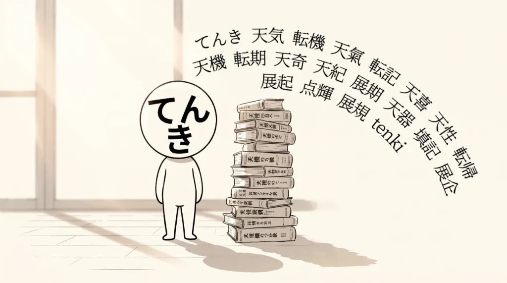 てんきとは？漢字20種以上の意味・違い・語源を網羅した「てんき辞典」のイメージ画像